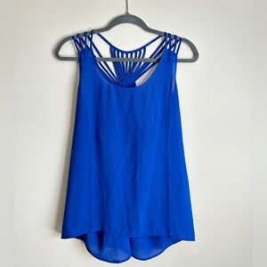 Blue Tank Top with Cute Racerback Detailing